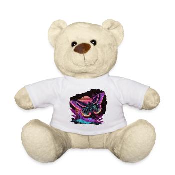 Glühender Vaporwave Schmetterling - Teddy - Weiß - Vorne