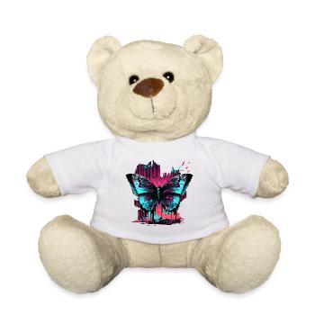 Big Butterfly Vaporwave - Teddy Bear - white - Front