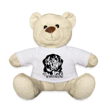 Loved by a Newfoundland Newfoundland dog saying - Teddy Bear - white - Front