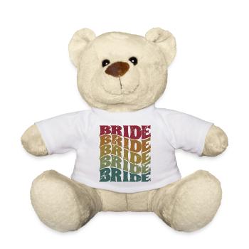 Retro Bruid Matching Paar Verloving Bruiloft - Teddy - wit - Voor