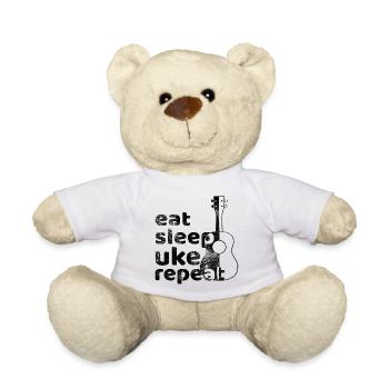 Mangez dormir UKE répéter! noir - Nounours - blanc - Devant