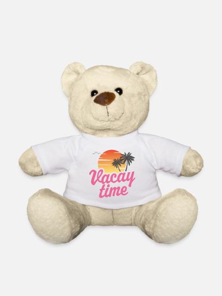 Vacay Time Beach - Teddy Bear - white