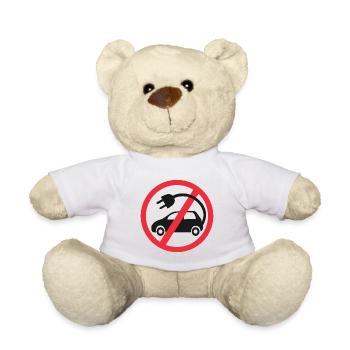 Electric Cars No Thanks - Teddy Bear - white - Front