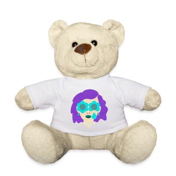 Mrs. Tear Flowers vintage graphique - Nounours - blanc - Devant