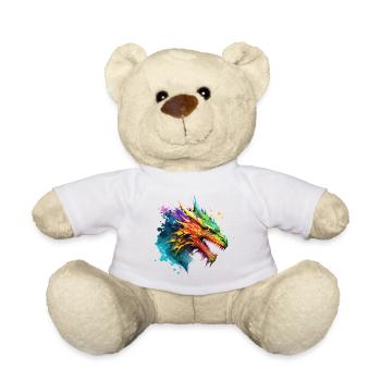 Drache Fantasie Magie Mystik Kreatur Tier Bunt - Teddy - Weiß - Vorne