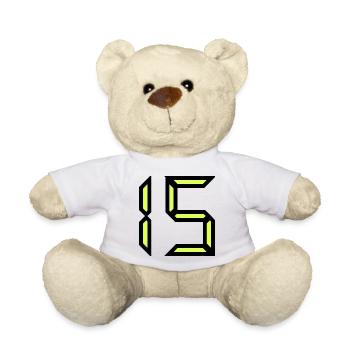 15 JAHRE. 15. 15-jähriges JUBILÄUM. GEBURTSTAG 15 JAHRE. - Teddy - Weiß - Vorne