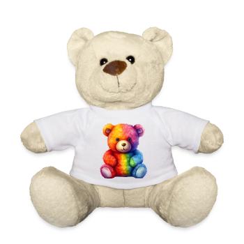 Rainbow Plush Bear Hug - Teddy Bear - white - Front