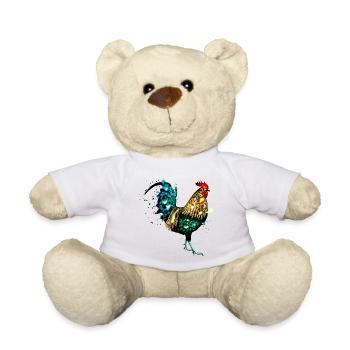 Aquarell Hahn - Teddy - Weiß - Vorne