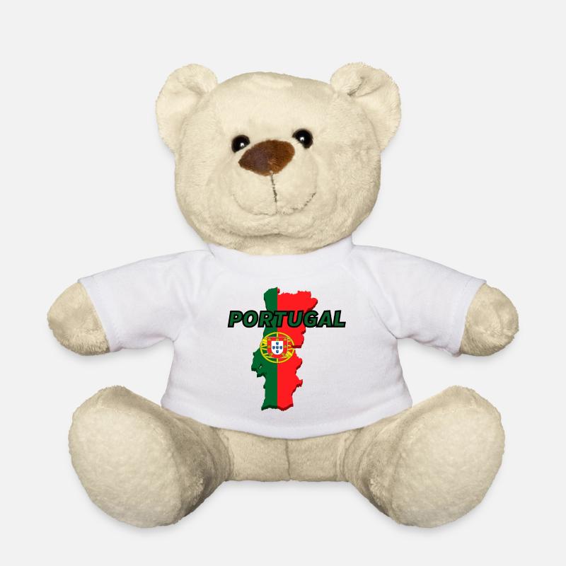 Carte drapeau du Portugal - Nounours - blanc