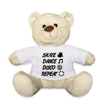 Skaten Tanzen Disco Wiederholen - Teddy - Weiß - Vorne