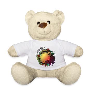 üppiger bunter Rosengarten in Jugendstil Optik - Teddy - Weiß - Vorne