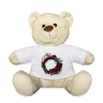 dunkler Jugendstil Rahmen Rosengarten bei Nacht - Teddy - Weiß - Vorne