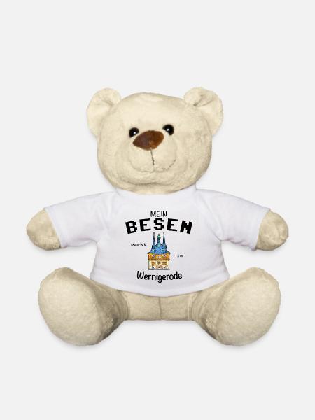 Mein Besen parkt in Wernigerode, Hexen, Fun Lustig - Teddy - Weiß