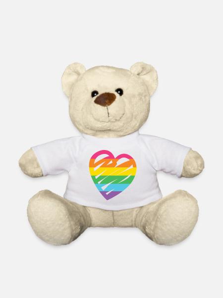 LGBTQ-Regenbogenherz - Teddy - Weiß