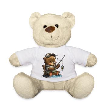 Fishing Bear - Teddy Bear - white - Front