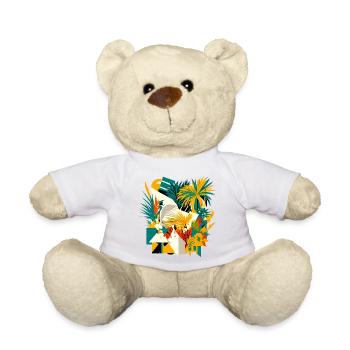 Palmen und Blumen aus kubischer Sicht - Teddy - Weiß - Vorne