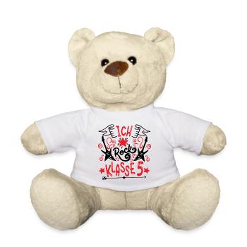 Ich rock Klasse 5 - weiterführende Schule - Teddy - Weiß - Vorne