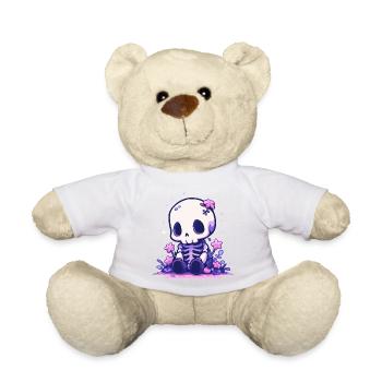 Squelette mignon d’Halloween - Design effrayant mignon - Nounours - blanc - Devant