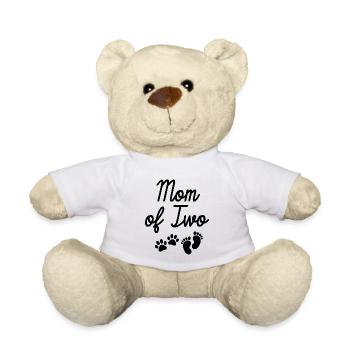 Mom of two -Furmom - Teddy Bear - white - Front
