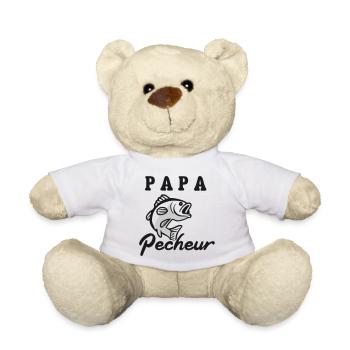 Papa Pêcheur : Cadeau Parfait ! - Nounours - blanc - Devant