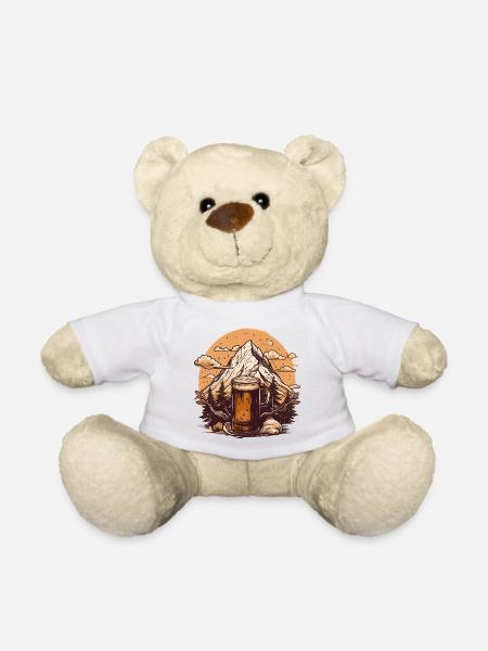 Berggipfel mit Bierkrug Design - Teddy - Weiß