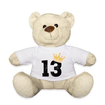 13 Krone 13. Geburtstag 13 Jahre - Teddy - Weiß - Vorne