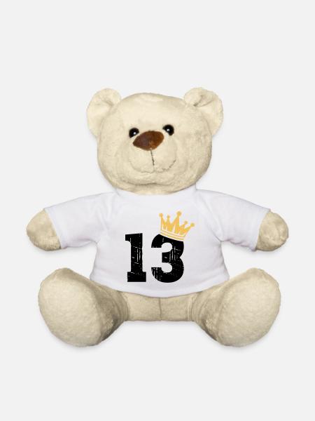 13 Krone 13. Geburtstag 13 Jahre - Teddy - Weiß