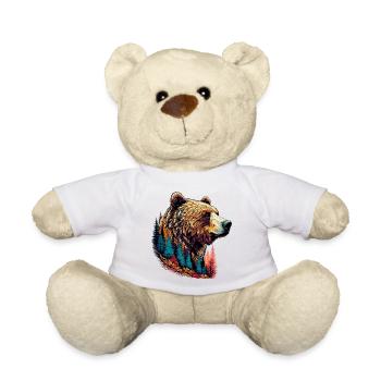 Bär mit Waldschmuck - Teddy - Weiß - Vorne