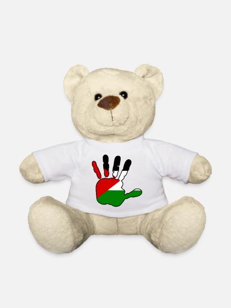 Free palestine hand - Teddy Bear - white