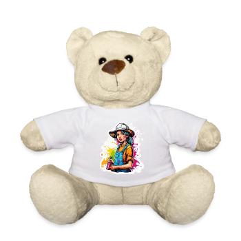 Farmerin / Bäuerin / Bauernhof / Ernte / Frau - Teddy - Weiß - Vorne