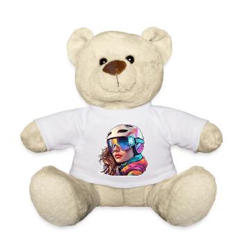 Snowboarder / Winter Sports / Piste / Snow / Alps - Teddy Bear - white - Front