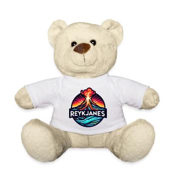 Ausbruch des Vulkans Reykjanes in Island. Vulkan - Teddy - Weiß - Vorne