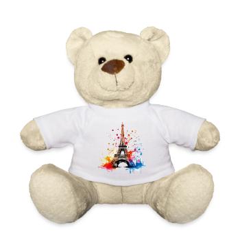 Paris, Tour Eiffel, France, Ville, Horizon, Art - Nounours - blanc - Devant