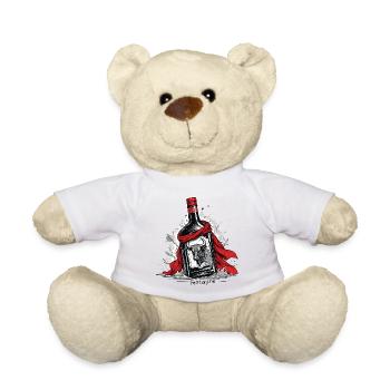 Festayre, Feria und Stier mit Baskenmütze und Schal r - Teddy - Weiß - Vorne