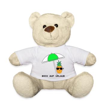 Cool pineapple with parasol and sunglasses - Teddy Bear - white - Front