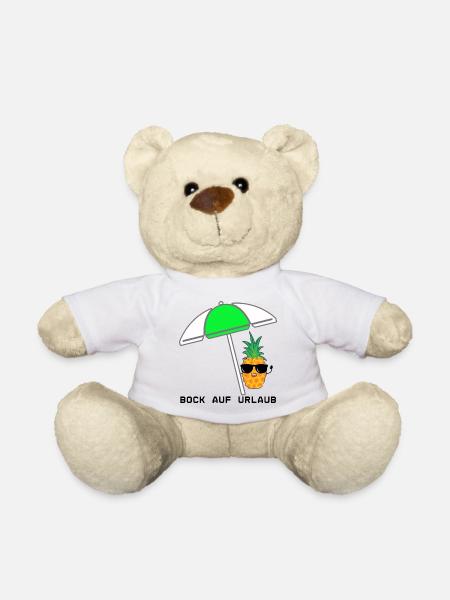 Coole Ananas mit Sonnenschirm und Sonnenbrille - Teddy - Weiß
