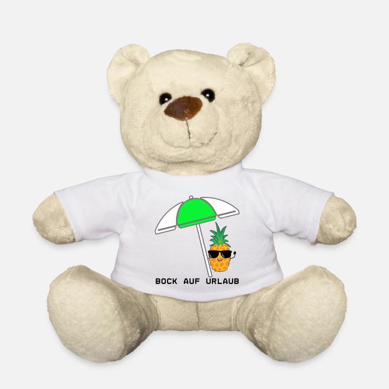 Coole Ananas mit Sonnenschirm und Sonnenbrille - Teddy - Weiß