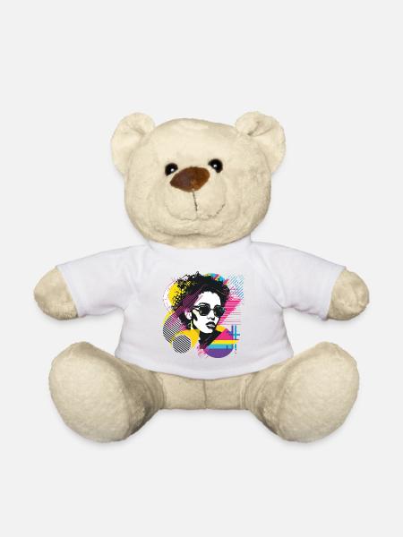 Frau Sonnenbrille Kunst Mode Modern Trend Bunt - Teddy - Weiß