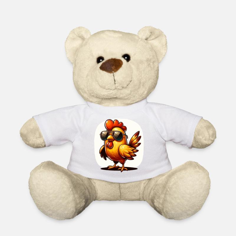 Funny Chicken Chicken Funny Image - Teddy Bear - white
