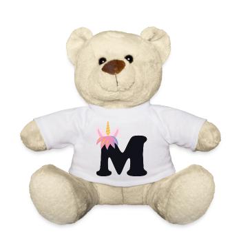 Licorne lettre arc-en-ciel Style « M » | Être unique - Nounours - blanc - Devant