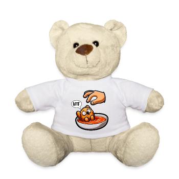 Drôle de poulet frit Ailes de poulet Cadeau de poulet - Nounours - blanc - Devant