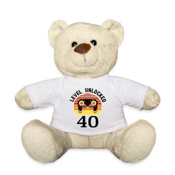 Level 40 unlocked 40 birthday 40 years old - Teddy Bear - white - Front