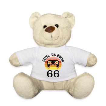 Level 66 unlocked 66 Birthday 66 years old - Teddy Bear - white - Front