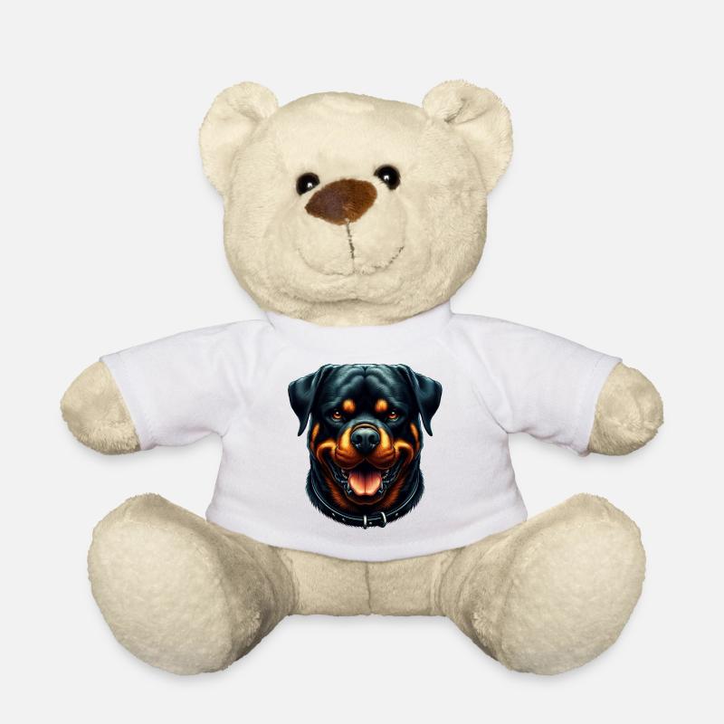 Un rottweiler paisible - Nounours - blanc