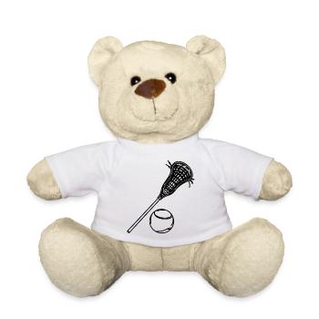 Lacrosse and Ball - Teddy Bear - white - Front