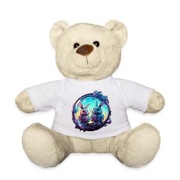 Animal in Soap Bubble / Childlike / Cute / Bunny - Teddy Bear - white - Front