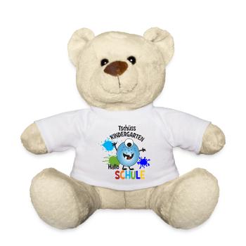 Monster Blue - Au revoir Maternelle - Bonjour l’école - Nounours - blanc - Devant