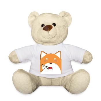 Shiba Inu Hund Sushi Japan Akita I Geschenk - Teddy - Weiß - Vorne