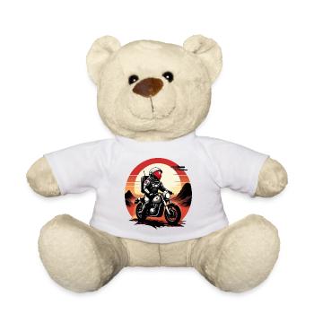 Astronaut rast mit einem Motorrad auf dem Mars - Teddy - Weiß - Vorne