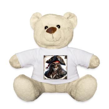 Pirat / Ahoi / Anker / Kapitän / Totenkopf / Rum - Teddy - Weiß - Vorne